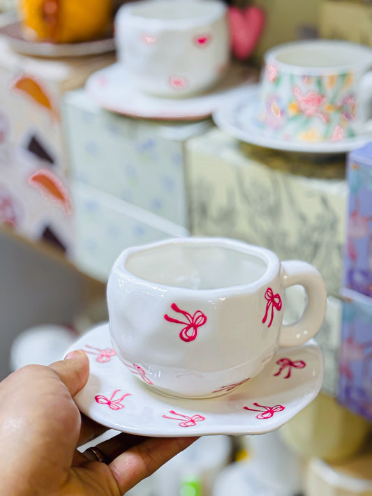 مق فيونكات وردية بالصحن