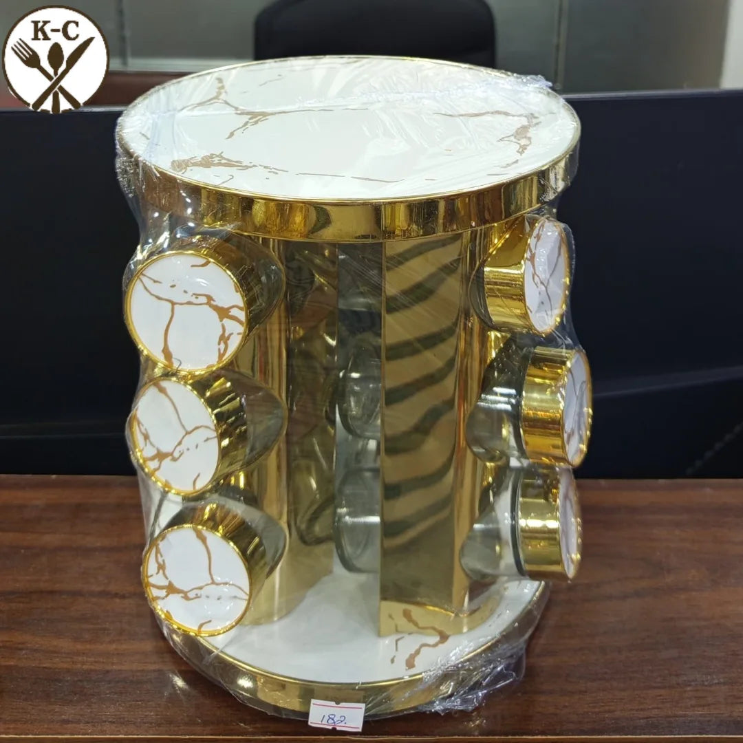 طقم ملاحيات رخام أبيض وخطوط ذهبية