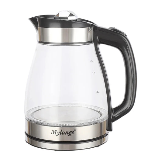 غلاي ماء زجاج وستيل بسعة 1.7 لتر  كتل بقوة 1500 وات