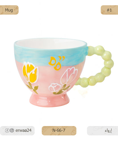 مق لطيف ملون بيد فقاعات فستقية